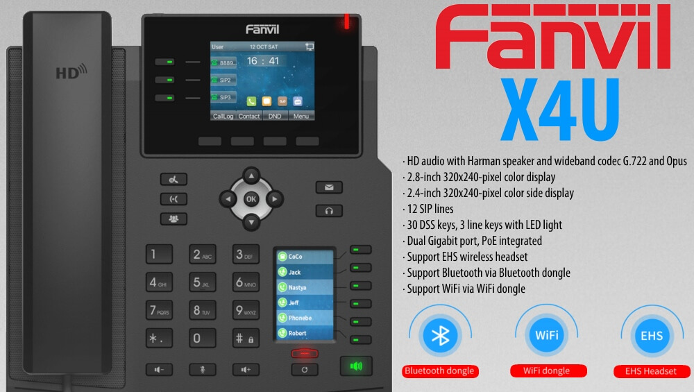 fanvil x4u voip phone dubai abudhabi Fanvil X4U Enterprise IP Phone UAE